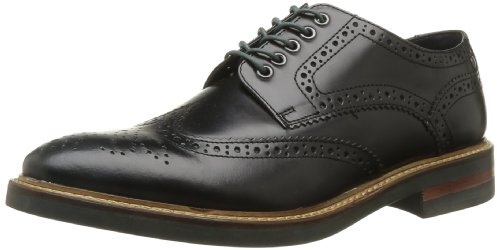 Base London Woburn Scarpe Nere in Stile Brogue in Pelle da Uomo - EUR 44