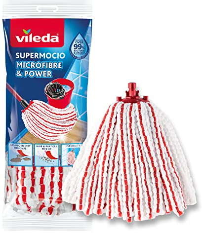 Vileda SuperMocio Microfibre and Power Mop Refill, Multi-Colour