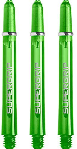Harrows Supergrip-Schäfte– mit gefrästen Ringen, 5 Sets (15 Stück), grün, m