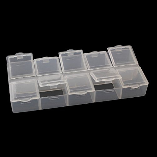 Perlin 4stk Perlenbox mit 10 Fächer Sortierbox Sortierkiste Kunststoff Container Materialbox Sortimentskasten Sortimentsboxen für die Schmuck Perlen Kosmetik und andere Mini Waren Schmuckschatulle