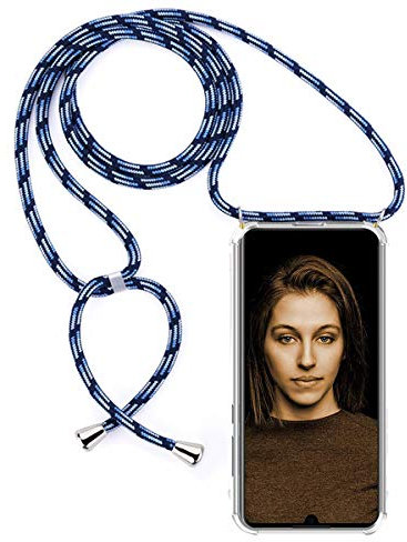 FMPCUON Case Handykette Kompatibel mit Huawei P30 Pro, Handyhülle Hülle Schutzcase Schutzhülle Necklace Kette - Transparent Silikon Hülle mit Kordel zum Umhängen + Panzerglas Schutzfolie