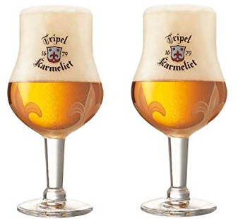 Tripel karmeliet tulpan belgiskt ölglas – 0,33 liter – set med 2