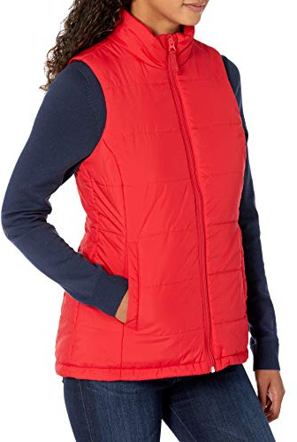 Amazon Essentials Piumino da Donna di Peso Medio, Rosso, XXL