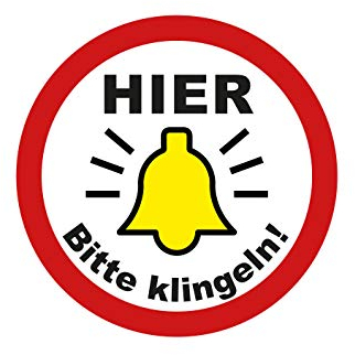 Bitte hier klingeln Aufkleber Klingel Schild Sticker 5cm Tür Hinweis Eingang Türen Wetterfest Ritter Mediendesign