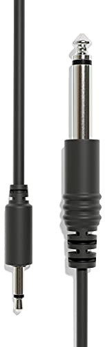 ExcelValley - 1-Pack - Mono Patchkabel - TS 3,5mm 1/8 zu 6,35mm 1/4 [Schwarz | 200 cm - 78,74]
