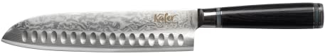 Käfer Damast Santoku-Messer, 67-lagiger Damaszener Stahl, 12cm, Holzschatulle