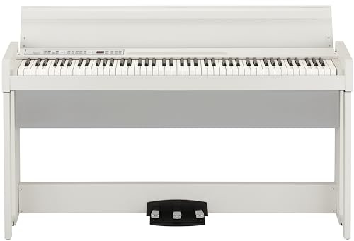 Korg C1-WH Digitalpiano mit 88 Tasten, mit Stand, Weiß