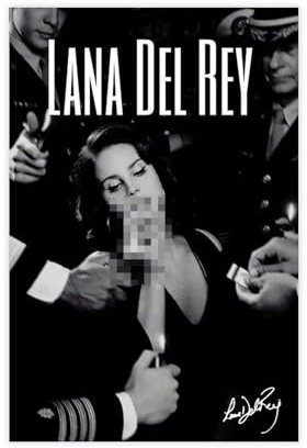 Póster de Singer Lana del Rey Signed Edición Limitada Póster Lienzo Póster Pared Arte Decoración Impresión Pintura para Salón Dormitorio Decoración Unframe: 40 x 60 cm