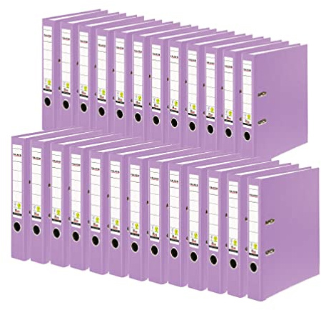 Original Falken 25er Pack PP-Color Kunststoff-Ordner. Made in Germany. 5 cm schmal DIN A4 flieder Ringordner Vegan Aktenordner Briefordner Büroordner Plastikordner Schlitzordner | Made in Germany Kunststoffbezug außen Papierbezug innen Vegan