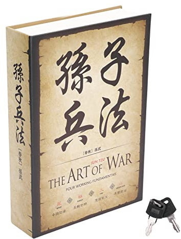 Buchtresor mit Schlüssel, Geheimer Buchtresor, Chinesisches The Art of War Dictionary Safe mit Verstecktem Fach Zur Aufbewahrung von Geld, Schmuck, Karten, 8,7 X 5,9 X 1,7 Zoll