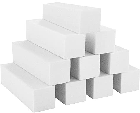 Sibba Lot de 10 blocs de tampons à ongles professionnels pour manucure, pédicure, salon, nail art, outils pour ongles en gel acrylique naturel, peaux mortes, outils de manucure (blanc)
