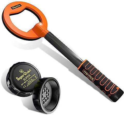 Metalldetektor Unter Wasser, Wasserdichter IP68-Pin-Zeigerstab, 30 M Bis 60 M Tiefe, mit 5,9-Zoll-Serch-Spule, Vibrationsgeräusch und Licht (Orange)