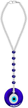 Evil Eye Autozubehör für Frauen und Männer,Evil Eye Car Hanging Charms Ornament,Crystal Hanging Car Ornament für Rückspiegel (rund)