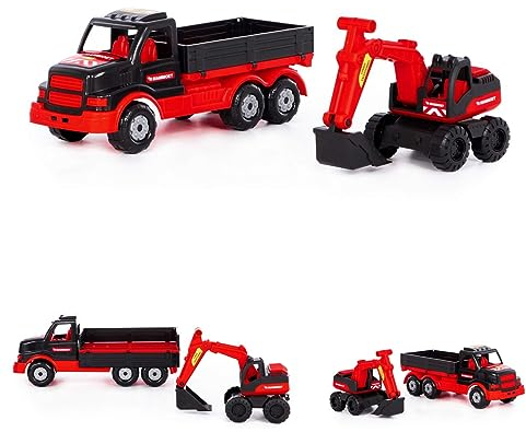 Polesie MAMMOET LKW Pritsche Lastwagen Truck mit Schaufelbagger Kinder Spiel-Set