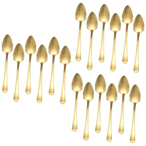 BESTonZON 18 Stück 304 Rührlöffel Eislöffel Geschirr+Sets Kaffee Rührlöffel Metalllöffel Grapefruitlöffel Edelstahllöffel Obstlöffel Dessert Kleiner Kaffeelöffel