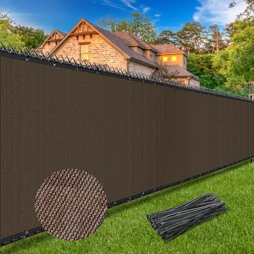 Winpull Privacy Fence Screen 4' x 50', Heavy Duty 170GSM HDPE Mesh, 95% Privacy, Reinforced Edges with Grommets for Chain Link & Wood Fences, Patio, Balcony & Yard