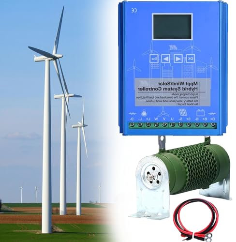 Contrôleur de Charge MPPT, Régulateur Automatique de Panneau Solaire, Contrôleur de Charge Hybride Solaire éolien avec écran LCD, pour Chargeur de Batterie de Générateur D'éolienne,48V/12000W