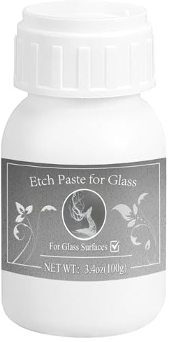 100 g de pâte etch pour le verre, la pâte etch peut être utilisée sur une variété de surfaces, y compris le verre, la céramique, le métal, etc. Elle est parfaite pour créer des designs et des motifs
