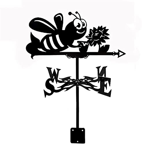 ANSAIR Girouette en métal Girouette en Fer avec Support de Montage Décoration Animale Girouette Abeille Libellule Indicateur de Direction du Vent Outil de Mesure Est Sud Ouest Nord