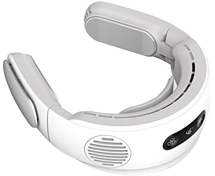 amangul Ventilador de cuello colgante, aire acondicionado móvil, portátil, portátil, plegable, sin aspas, batería de 5000 mAh