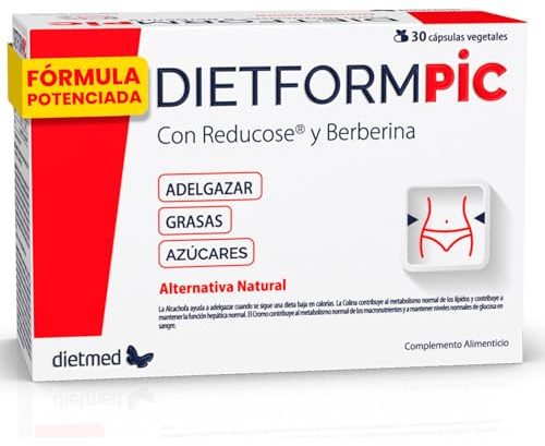 Berberina con Reducose Alcachofa Colina y Cromo - Formula Vegana Sin Gluten Sin Lactosa Sin Azucar - Apoyo Metabolico y Control de Carbohidratos - 30 Capsulas DietformPic Dietmed