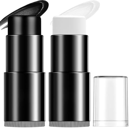 Maquillage Halloween pour Visage Noir et Blanc, Kit Maquillage Halloween Professionnel Enfant Adulte Femme pour Peinture Visage Carnaval Théâtre Cosplay Fantaisie Clown SFX (Noir Blanc)