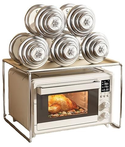 JXIPANUL Griglia per Forno a microonde a 2 Livelli, griglia per tostapane, mensola per cuociriso da Cucina con Pannello a Strati Staccabile, Ripiani Organizer da bancone per Cucina, scrivan