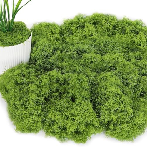 100g Fake Moss, Moss, Artificial Moss, Moss for Crafts, for Craft Fake Green Plants for Garden Office Christmas New Year Home Decoration（50g Light Green+50g Dark Green）