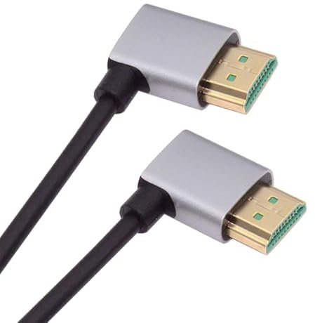 cablecc Cavo HDMI 2.1 Cavo HDTV ultra sottile 8K 4K Cavo ultra super flessibile sottile da angolazione sinistra a angolazione sinistra 90 gradi tipo A per computer HDTV (50 cm)