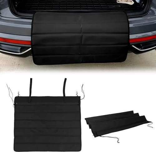 WANDGU Protection de coffre : 80 x 64 cm Protection universelle de seuil de chargement de voiture pour chien, pare-chocs, tapis de coffre, noir, tissu Oxford + coton perlé, s'adapte à tous les