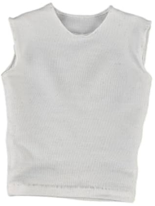Milageto Figura 1 Pieza Camiseta Sin Mangas para Muñeco Articulado Accesorio Masculino Tela Textil Adecuado para Coleccionistas Cambios de, Blanco