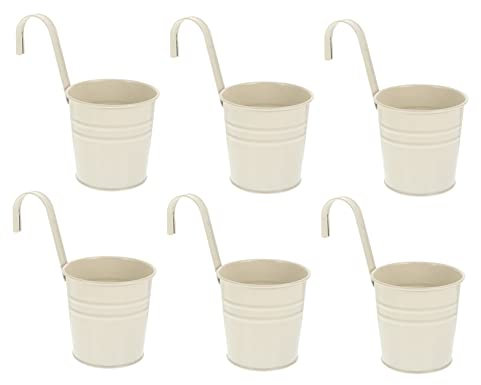 BESPORTBLE 6piezas Macetas Colgantes De Hierro para Decoración De Balcones y Jardines Unidades Ganchos y Soporte para Flores Aptas para Colgar Ventanas Barandillas y Vallas Uso Interior y Ext