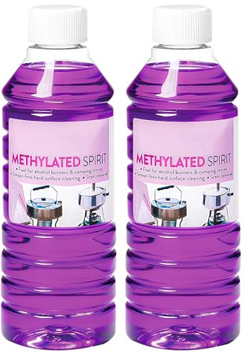 Zopper 2 x Methylated Spirit 500ml Cleaning Liquid Fuel Burners Camping Stoves General Cleaning Stain Cleaner