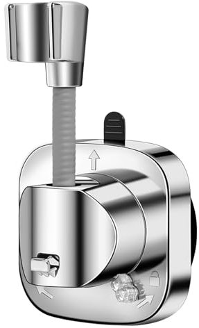 Duschkopfhalterung Ohne Bohren, 360° Drehbar Duschkopfhalterung mit Saugnapf Verstellbarer Brausehalter, Universelle Brausehalter Wand Montierte Handbrause Halterung Kleber Handbrause Halterung