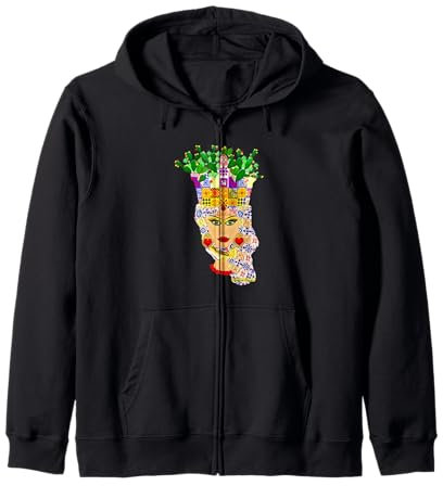 Moro design Italia Sicilia Testa di moro pala di fico Felpa con Cappuccio