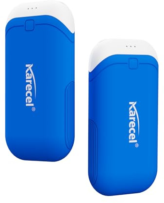 Karecel Handwärmer Elektrisch Wärmeleitendem Silikon 2 Pack, 10000mAh Tragbare Heizung Elektrische Handwärmer Wiederverwendbar, Stoßfest, 360° Rundum-Erwärmung, Taschenwärmer USB für Outdoor im Winter