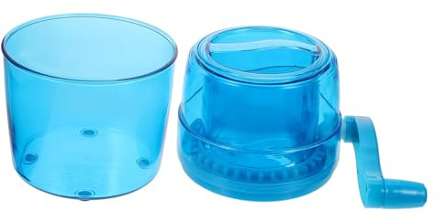 TOGEVAL Portable Hand Crank Ice Crusher Manual Ice Chopper for Home Kitchen Small Blue Hand-Operated for Smoothies Drinks Desserts Safe Easy to Clean