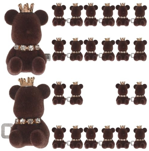 DIYEAH Lot de 12 épingles à nourrice en forme d'ours pour jeans et pantalons, serre-taille sans couture, broche métallique réutilisable pour jupes et robes, 3 x 2,5 x 2 cm.