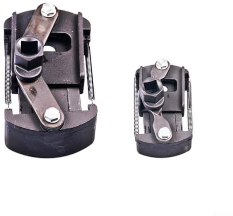 Juego de llaves de filtro de aceite ajustables, herramienta de extracción de agarre de dientes de sierra de acero fundido de 2 mandíbulas para 60-80 mm y 80-105 mm, mano de mantenimiento automotriz