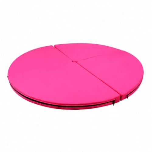 Gralara Materassino Anti-Caduta su Misura Tappetino Rotondo in Schiuma Spesso e Ammortizzante Tappeto Pieghevole per Ginnastica, Stretching And Balance, Rosa Rossa, Diametro 120cm Spessore 5cm