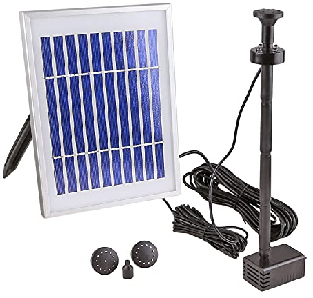 CLGarden Solar Pumpe Springbrunnen NKASP4 kleine Solarpumpe mit Akku und LED Teichpumpe für Miniteich Wasserspeier