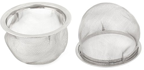 sourcing map 2pcs Filtre Théière Maille Thé Infuseur Filtre Balle pour Feuilles Mobiles Tisane Crépine Filet Thé Panier Passoire épice Acier Inoxydable 65mm Dia