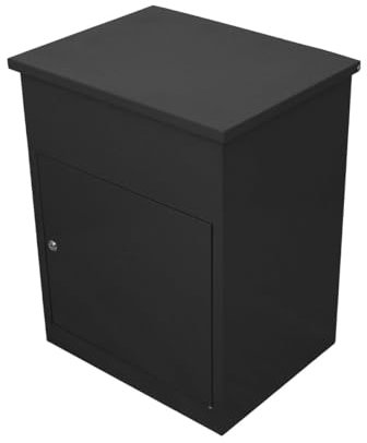 MonsterShop - Cassetta Postale per Pacchi, Cassetta per Pacchetti Sicura con Serratura Montaggio a Parete per Consegna Parcelle Corrieri - Nero