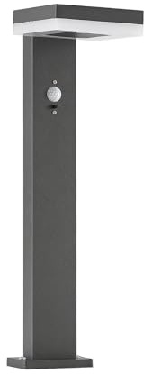 Lindby LED Solarleuchten Laira mit Bewegungsmelder (spritzwassergeschützt (Modern) in Schwarz aus Aluminium (1 flammig,) - Solarlampe Solarleuchte Garten