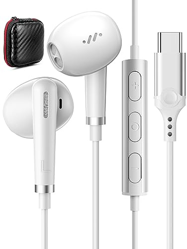 ACAGET Cuffie USB C con microfono e controllo del volume per Xiaomi 17T 15T | Cuffie In-Ear HiFi Stereo per iPhone Air 17 16e 15 Pro Max Galaxy A16 A17 S25 A56 S26 S24 A34 A26 Pixel 10 9a per OnePlus 15