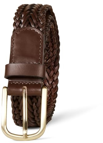 Amazon Essentials Cintura in pelle intrecciata Donna, Marrone, M