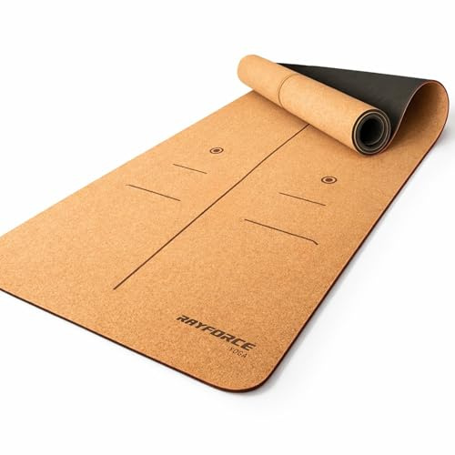 Pro Yogamatte aus Kork, entworfen für Hot Yoga, schweißaktivierter rutschfester Griff, 6 mm dick