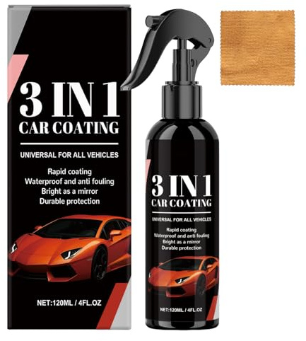 Agente De Recubrimiento En Spray | 120ml Protección Con Aplicación Rápida | Lavado Sin Agua Para Coche Con Toalla Y Restaurador Multifuncional Para Limpieza Detallada
