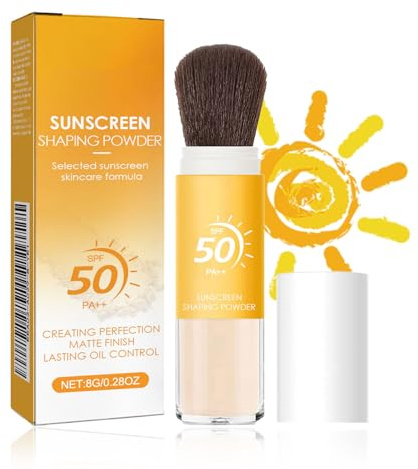 Scalp Sunscreen Powder Spf 50 With Brush - Powder Sunscreen With Oil Control & All-Day Sun Protection For Hair & Skin - Long-Lasting & Matt Makeup Setting For Daily Outdoor Use