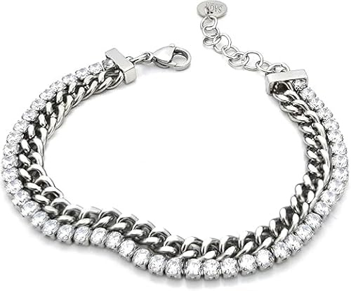 SAGA GIOIELLI Pulsera mujer tenis acero caja regalo